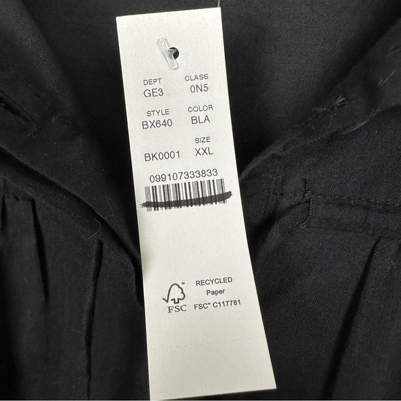 J. Crew Tie-front beach shirt in cotton voile Black XXL NEW BX640 - Picture 4 of 7